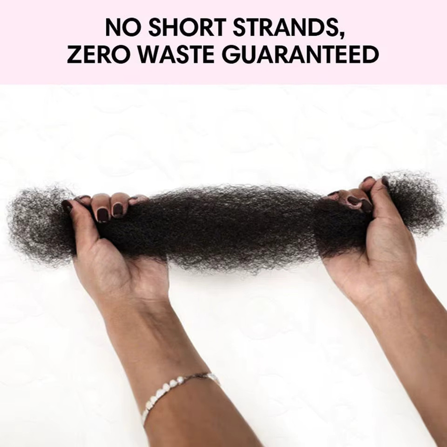 QVR Afro Kinky Bulk Echthaar, peruanisches Remy-Echthaar, braun, 50 g - Bild 5