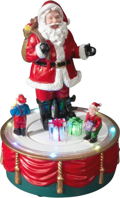Konstsmide LED-Weihnachtsszenerie mit Weihnachtsmann und Wichtel in Bunt mit 10 Dioden - Bild 1