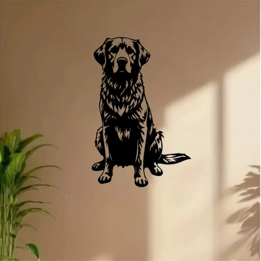 CIFBUY Wandkunst Treuer Hund aus schwarzem Aluminium für Garten und Heim-Dekoration - Bild 3