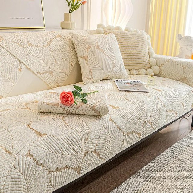 Nordisches Baumwoll-Sofakissen in Beige mit Cord-Struktur, quadratisch, 45 x 45 cm - Bild 1