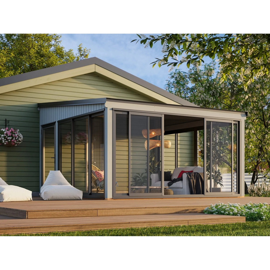 Palmako Holz-Gartenhaus Lumi Slide Plus mit Pultdach in Grau, B/T: 420 x 420 cm - Bild 2