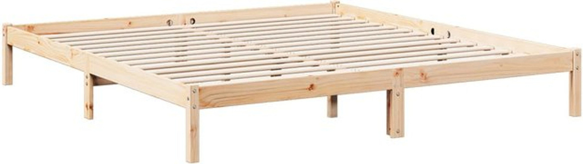 Massivholzbett vidaxl aus Kiefer in Natur Braun im Landhaus- und Skandinavischen Stil, B/T/H: 200 x 220 x 31 cm - Bild 1