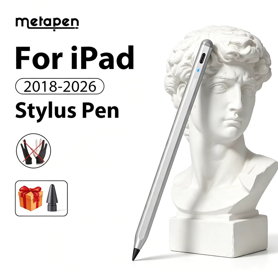 MetaPen Magnetischer Stylus-Stift in Silber mit Handballen-Erkennung und Neigungsempfindlichkeit kompatibel mit Apple Pencil für iPad Pro und Air - Bild 7