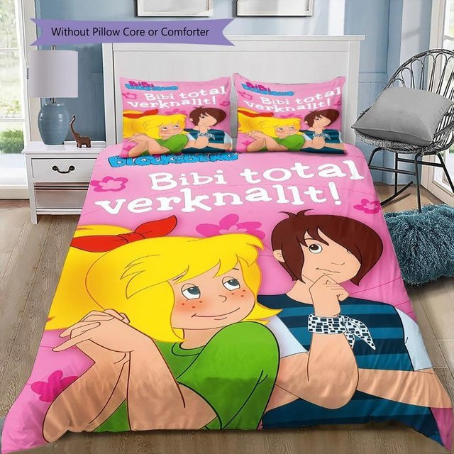 Bibi Blocksberg Kinderbettwäsche-Set mit Motiv von Bibi und Papa, mehrfarbig, Material: Polyester, B/H: 155 x 200 cm - Bild 1
