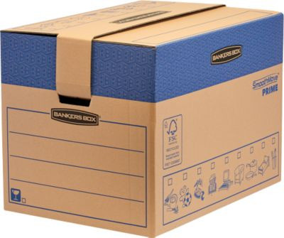 SmoothMove FastFold Umzugskarton extra groß, 127 L, braun, 5 Stück, H: 46,3 cm, B: 48,0 cm, T: 63,2 cm - Bild 1