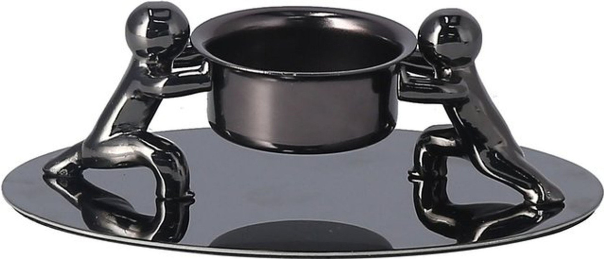 OutsideWorld Teelicht-Becher aus Metall in Silber oder Schwarz als minimalistische Dekoration - Bild 1