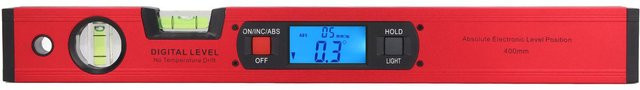 Digitale Wasserwaage Koogeelife mit LCD-Anzeige und Magnet, Aluminiumlegierung, schwarz, Länge: 40 cm - Bild 1