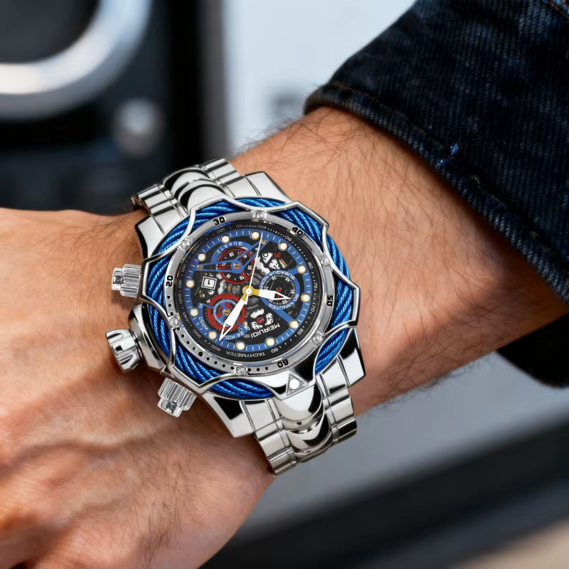 MEIRUIQI Armbanduhr Edelstahl, Quarz, Silber, Herren - Bild 6