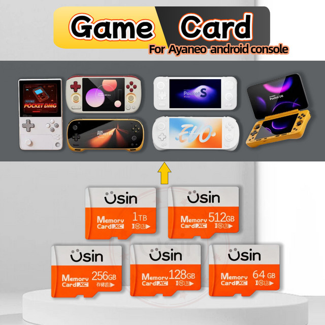 Usinyoyo MicroSD Speicherkarte 512 GB für Ayaneo Pocket S DS AIR Mini DMG EVO FIT Android Handheld Retro-Gaming-Konsolen - Bild 1