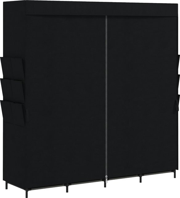 HOMCOM Stoff-Kleiderschrank für das Schlafzimmer in Schwarz mit 5 Kleiderstangen, 4 Ablagen und 6 Seitentaschen, B/T/H: 170 x 45 x 167 cm - Bild 1