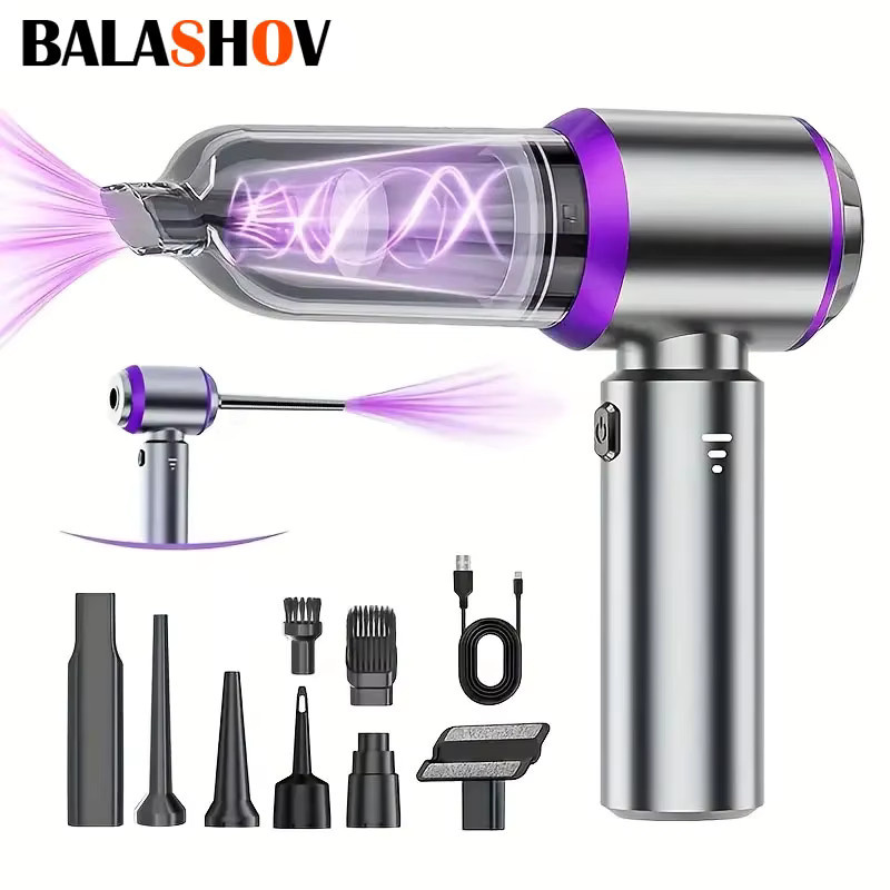 BALASHOV 4-in-1 Akku-Handstaubsauger mit bürstenlosem Motor, 30000 Pa Saugkraft, Silber - Bild 2
