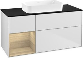 V&B Waschtischunterschrank Finion mit Wandbeleuchtung, Farbe: Weiß, B/T/H: 120 x 60 x 60 cm - Bild 1