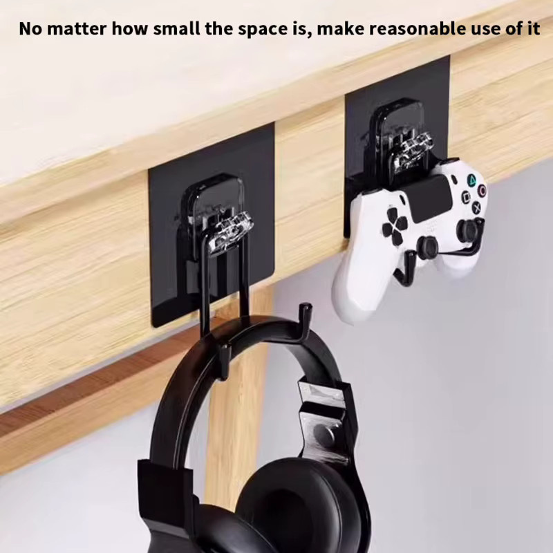 SD&HI 5er Set Universal Wandhalterung für Kopfhörer und Gaming Controller in Schwarz mit Klebeaufhängung - Bild 5