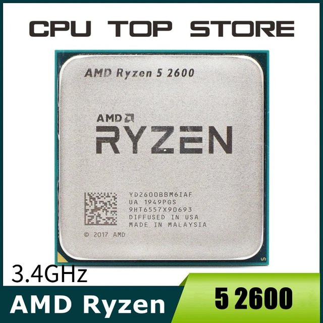 AMD Ryzen 5 2600 Prozessor mit 3,4 GHz, Sechs-Kern, Zwölf-Thread, Sockel AM4, Silber - Bild 1