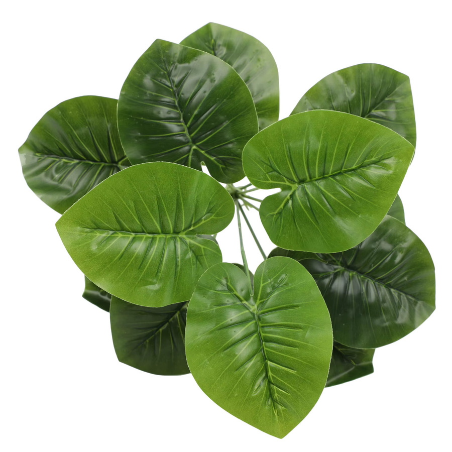 Uflower Künstliche Grüne Pflanze mit Schildkröten- und Sonnenblumenblättern für Wanddekoration, Farbe: Grün - Bild 2