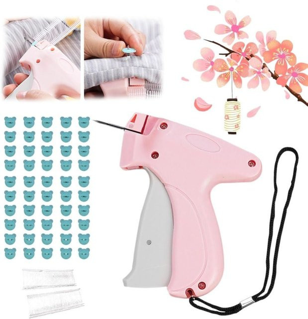 Tragbare Mikrostich-Tag-Pistole zum Fixieren von Kleidung mit Schnallen in Weiß oder Pink - Bild 1