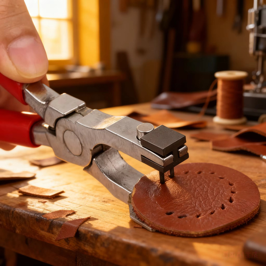 Wnew Locherzange mit austauschbaren 2 mm und 4 mm Zahnteilen für DIY-Arbeiten und Gürtelsattelschuh-Nahtnähte - Bild 4