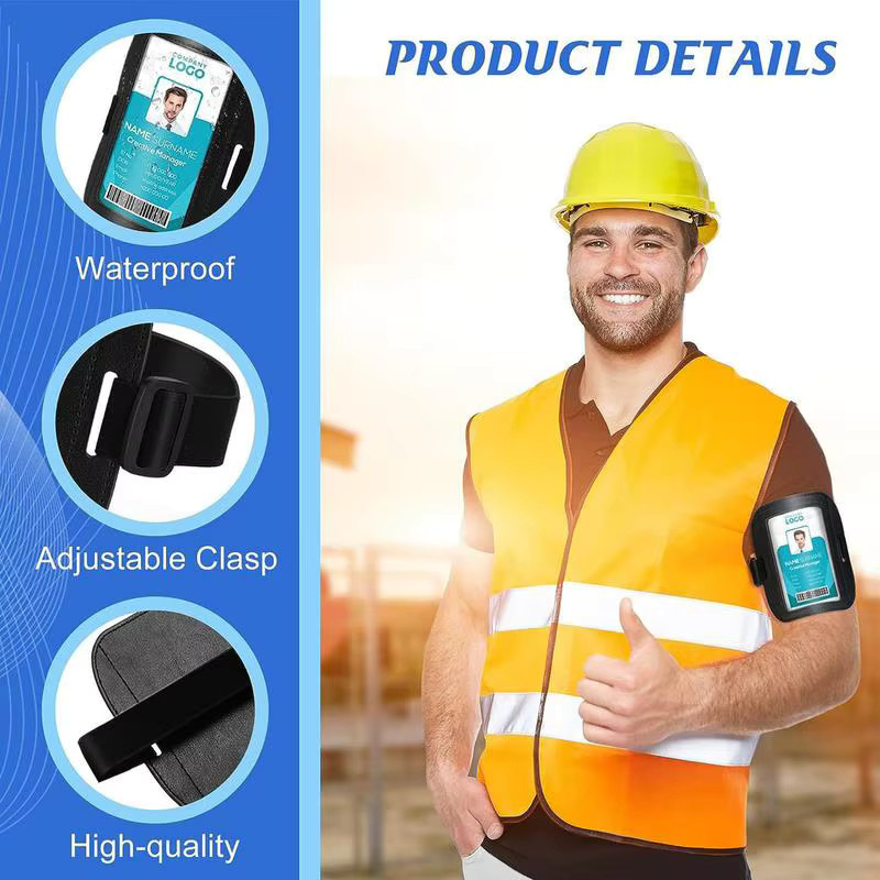 Wasserdichter Armband-ID-Halter aus PU-Leder in Schwarz für Dokumente und Zugangskarten - Bild 4