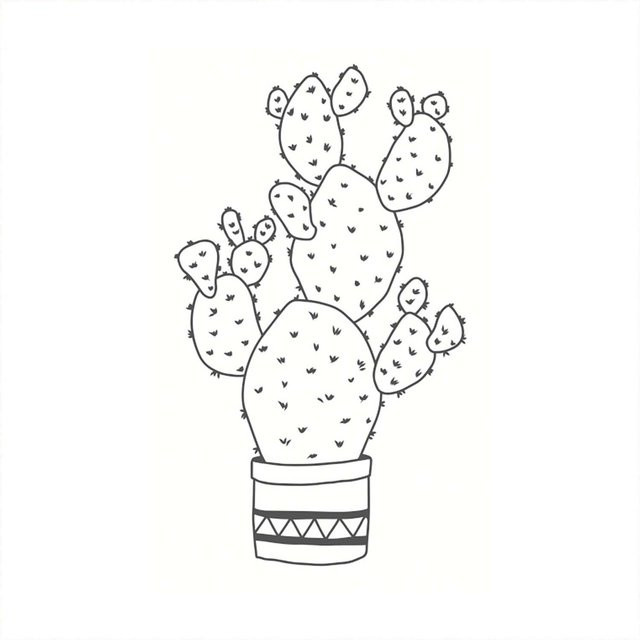 May&Berry Kaktus Stempel in Weiß mit Holzgriff, Breite: 3,5 cm, Höhe: 5,5 cm - Bild 1