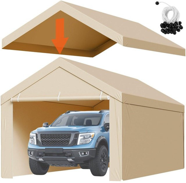 Buying Solutions MB Carport Ersatzdach mit Seitenwänden, beige, B: 6 m, T: 3 m, UV-beständig und wasserdicht aus Polyester - Bild 1