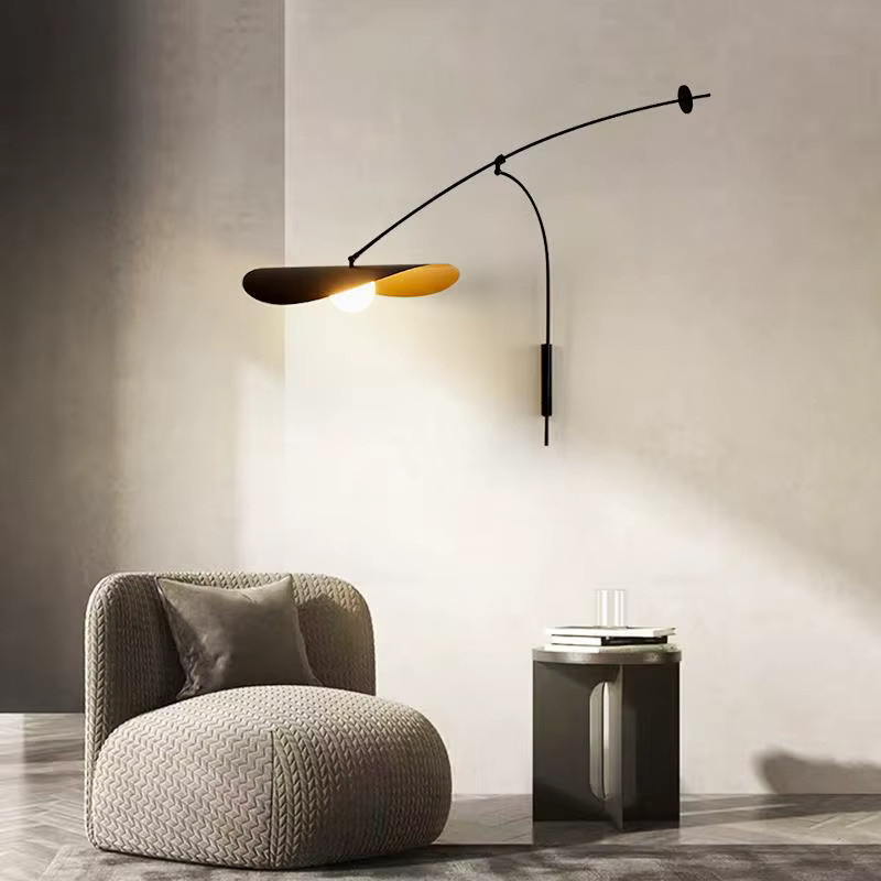 Nordic LED Myrna Armwandleuchte in Schwarz im Vintage Industriestil mit warmweißem Licht und verstellbarem Arm für Wohnzimmer und Flur - Bild 2