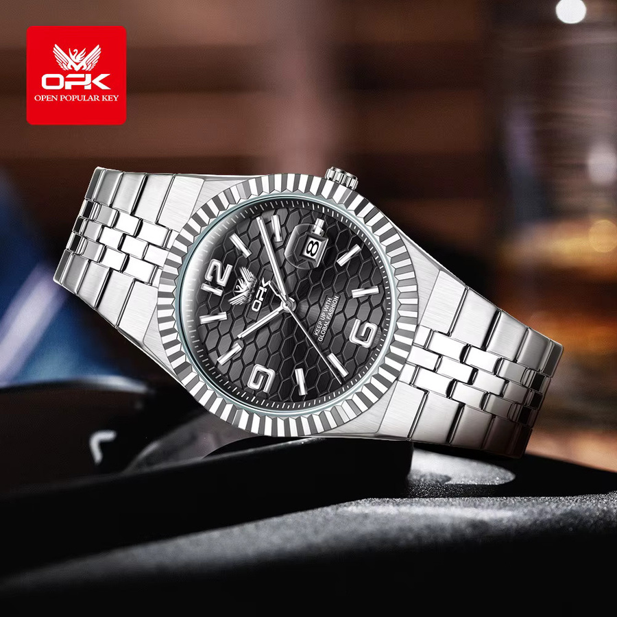 OPK Armbanduhr, Digitaluhr, Quarz, Edelstahl, Schwarz, Herren - Bild 3
