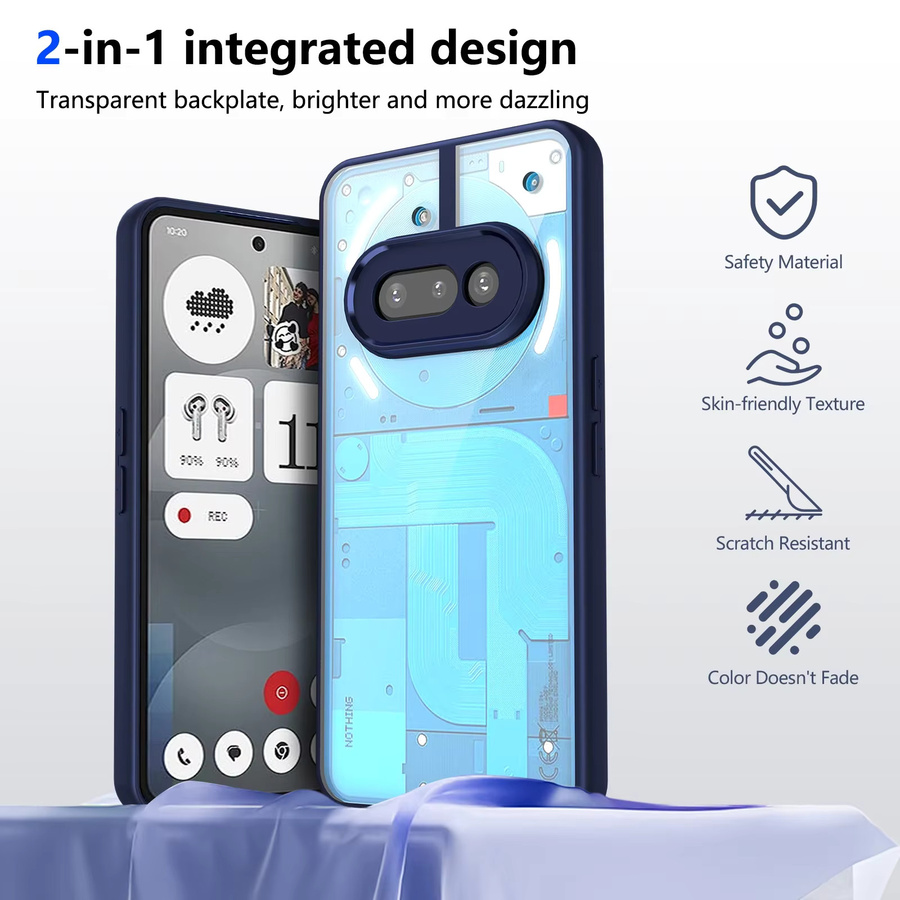 EUCAGR Handyhülle aus Acryl für Nothing Phone 3A Lite, Nothing CMF Phone 2 Pro und Nothing 2A in Grau, stoßfeste Schutzhülle mit Acryl-Rückseite - Bild 1