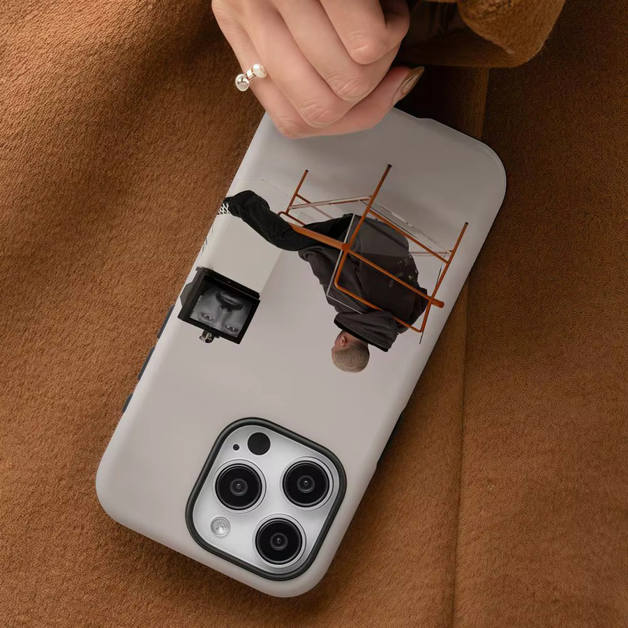 O-Omer A-Adam Handyhülle für iPhone 12 bis 17 Pro Max Plus, glänzende HD-Doppelschicht-Flüssigkeitshartschale, Farbe: Weiß - Bild 4