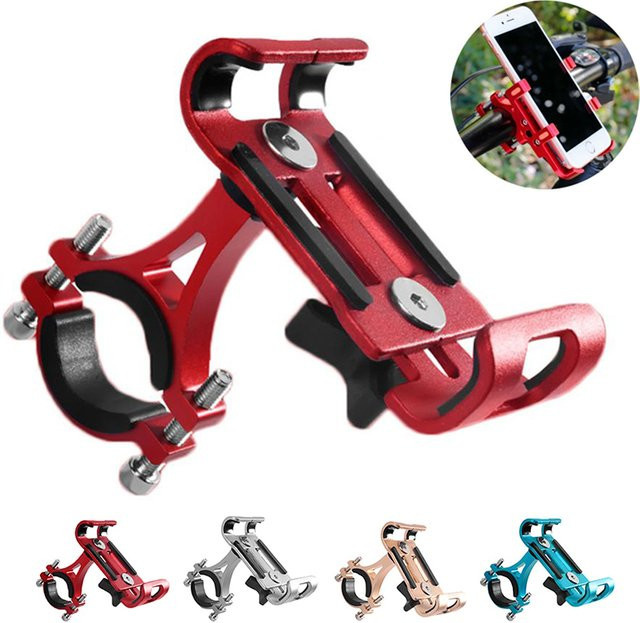 Mosizave Handyhalterung aus Aluminiumlegierung für Fahrrad, Motorrad und Roller in Blau oder Rot - Bild 1