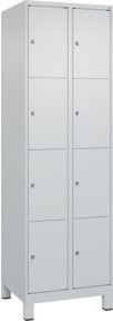 C+P Schließfachschrank Classic PLUS mit 2 Abteilen und Füßen, Farbe Lichtgrau, B/T/H: 195 x 60 x 50 cm - Bild 1