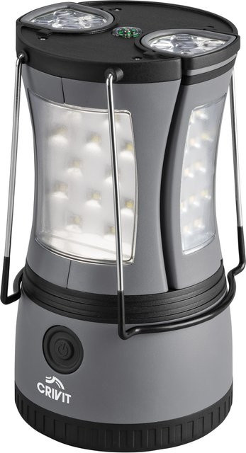CRIVIT 2-in-1 LED-Campinglampe in Grau mit Akku und Haken - Bild 1