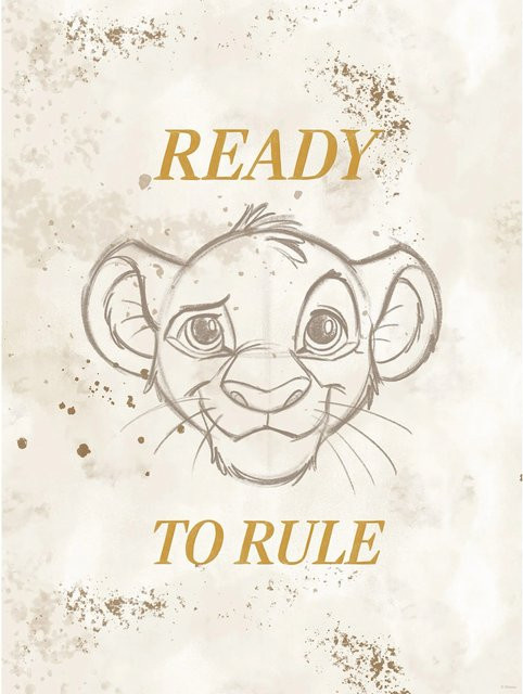Komar Disney The Lion King Ready to Rule Wandbild Beige B: 30 cm, H: 40 cm - Bild 1