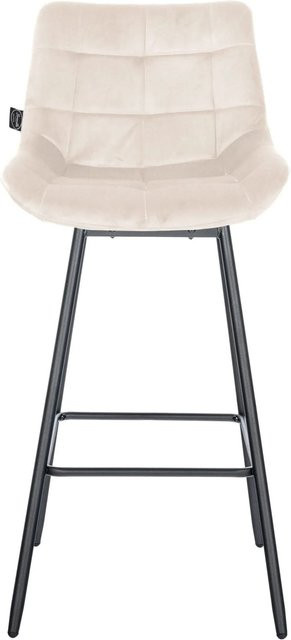 DELUKE 4er Set Barhocker VISEN in Creme mit Samtbezug, drehbar und gesteppt, B/T/H: 49 x 56 x 105 cm - Bild 1
