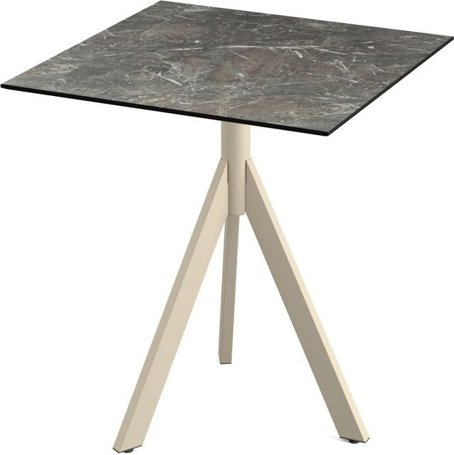 Feros Infinity Tripod Terrassentisch mit HPL-Platte, sand/mehrfarbig, quadratisch, B/T/H: 70 x 70 x 74 cm - Bild 1