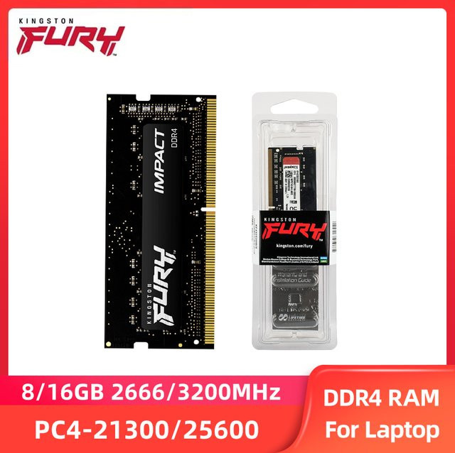 Kingston HyperX Fury DDR4 SODIMM Laptop-Arbeitsspeicher PC4-21300/PC4-25600 in Schwarz - Bild 1