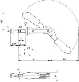 AMF Kraftspanner 3-stufig 7630-49 M20x22 in Schwarz aus Stahl - Bild 1