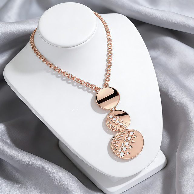 Wbmqda Anhänger und Halskette, 585 Gold, Roségold, Damen - Bild 1