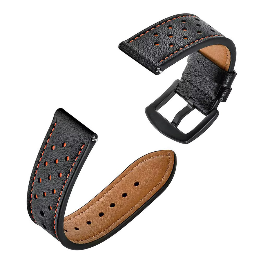COLMI Uhrenarmband Leder, Schwarz, Unisex, 20mm 22mm - Bild 3