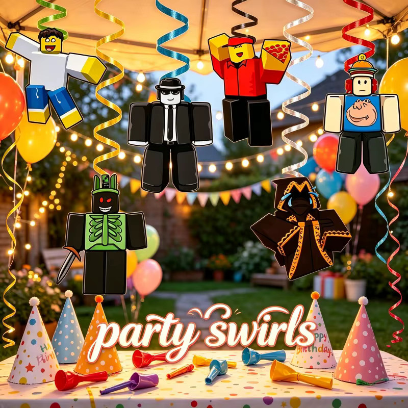 6-teiliges Robloxed Forsaken Chance Hängespiralen-Set als Deckendekoration für Party und Geburtstag - Bild 4
