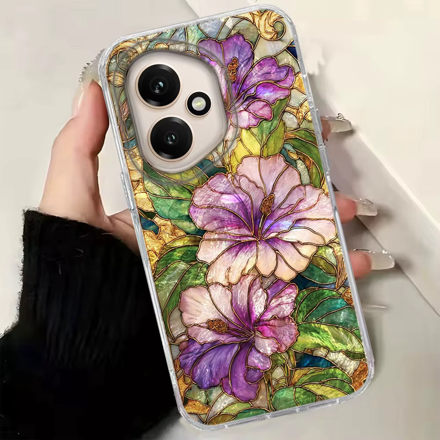 Handyhülle mit rosa Trompetenblumen für Honor (verschiedene Modelle), Pink/Mehrfarbig - Bild 3