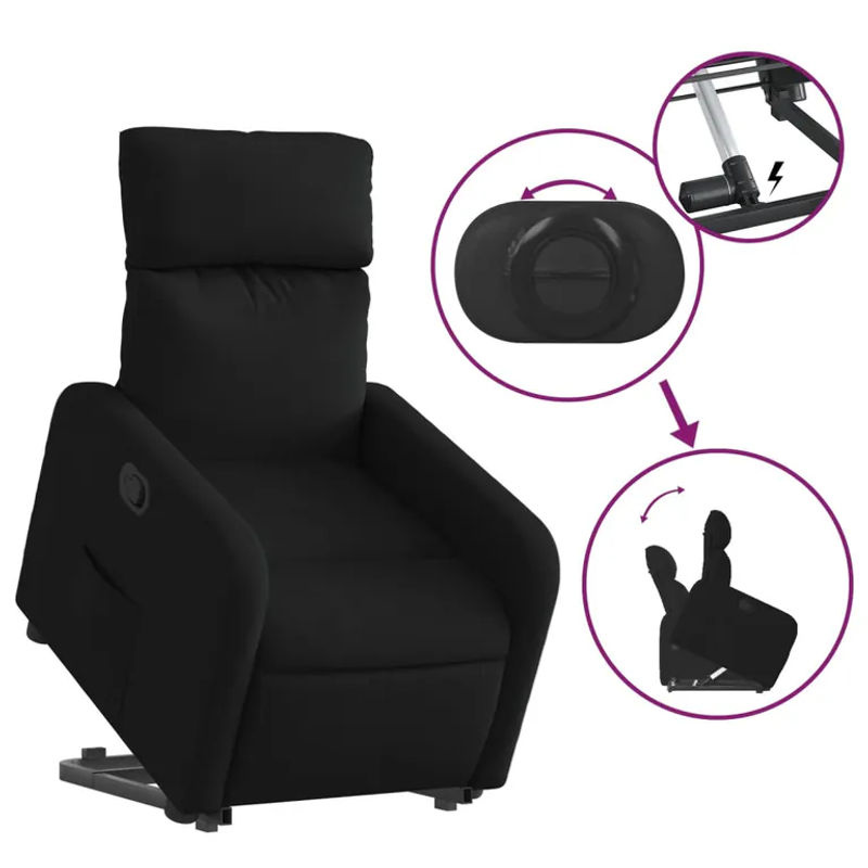 Vidaxl Aufstehhilfe für Sessel für Senioren, Schwarz, Stoffbezogen - Bild 2
