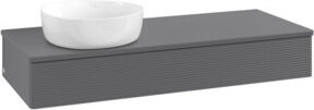 V&B Waschtischunterschrank Antao mit Frontstruktur und Beleuchtung, Anthrazit lackiert, B: 120 cm, H: 19 cm, T: 50 cm - Bild 1