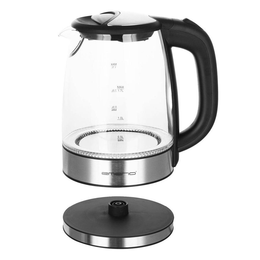 Emerio Glas-Wasserkocher in Schwarz und Transparent mit 1,7 l Fassungsvermögen und Kalkfilter - Bild 4