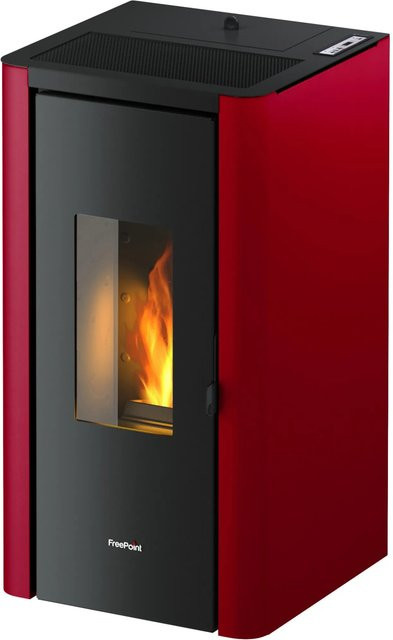 Freepoint Pelletofen Indi Stahl in Bordeaux mit 7 kW Leistung - Bild 1