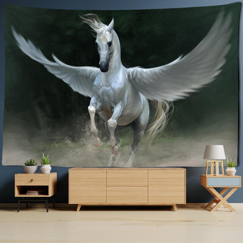 Binchi Outdoor Equipment Wandtapet mit Fantasy Pegasus Motiv, mehrfarbig, Bohemian Stil, B: 95 cm, H: 70 cm - Bild 3