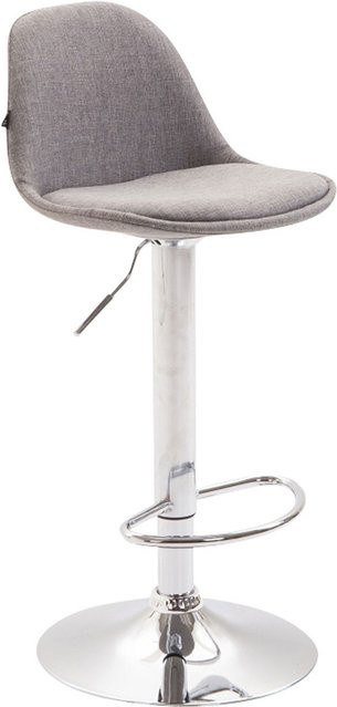 TPFLiving Barhocker Kilian in Grau mit Metallgestell in Chromoptik - Bild 1