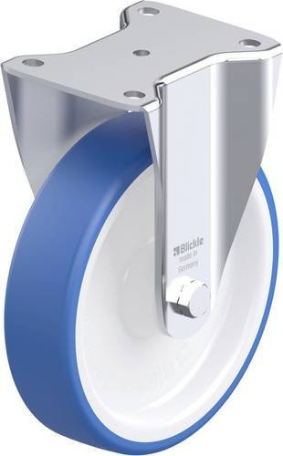 Blickle Stahlblech-Bockrolle BH-POTHS 200XR in Blau mit 200 mm Rad-Durchmesser und 550 kg Tragfähigkeit - Bild 1