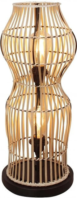 Licht-Erlebnisse Stehleuchte Boho aus Bambus und Metall, 2-flammig, E27, Höhe: 60 cm - Bild 1
