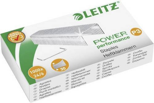 Leitz Heftklammern Power Performance P3 Typ 24/6 aus verzinktem Stahl, 1000 Stück - Bild 1