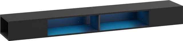 HOMCOM Wand-TV-Möbel in Schwarz mit RGB-LED-Beleuchtung und offenen Regalen für Fernseher bis 190,5 cm, Breite: 180 cm - Bild 1